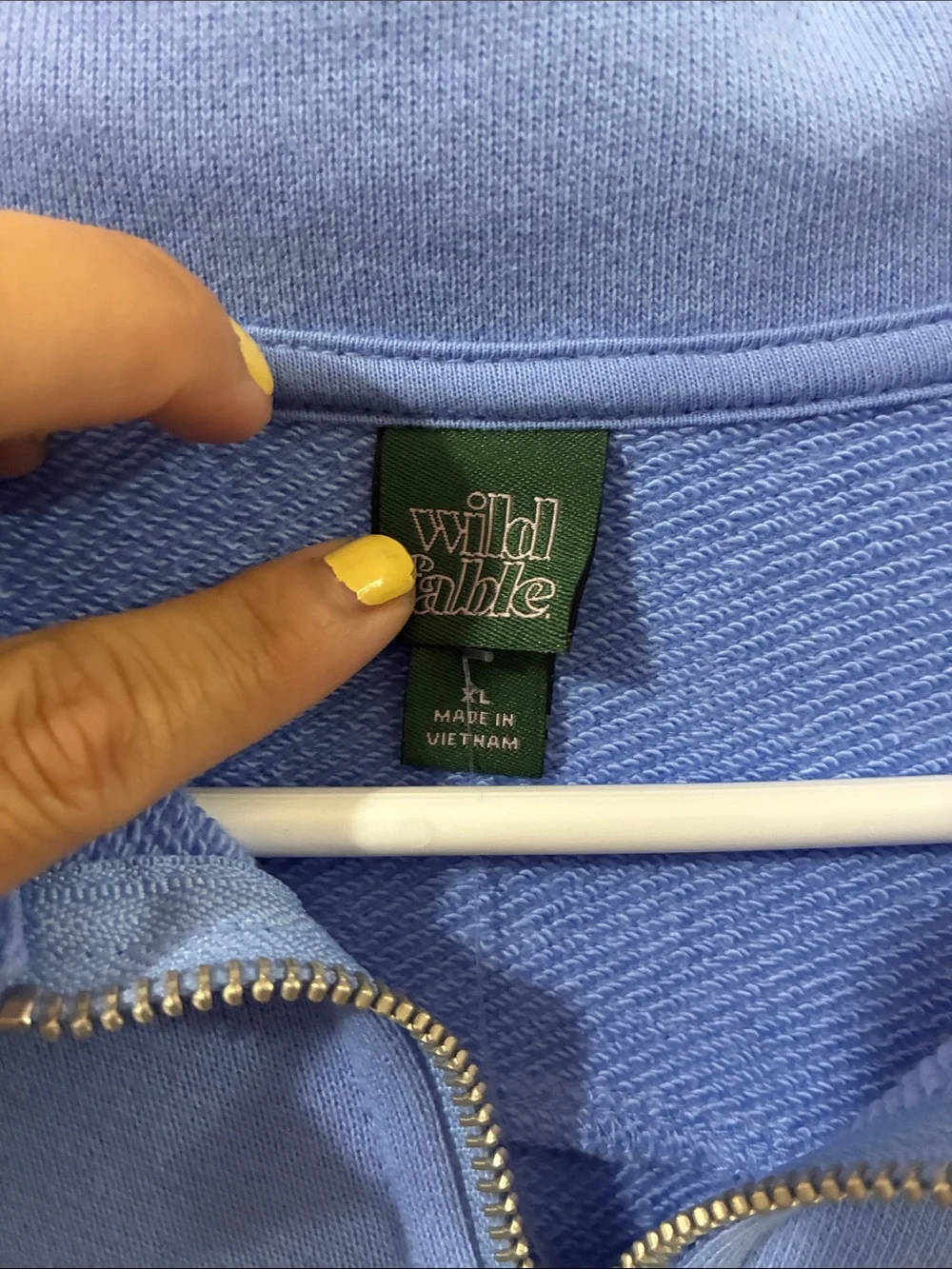 Wild Fable XL Women’s Half-Zip Pullover Sweatshirt -Cropped Periwinkle Blue - Picture 3 of 6